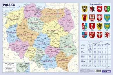 Podkładka, administracyjna mapa Polski
