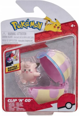 Pokemon, Clip'n'Go, zestaw Heal Ball z figurką Clefairy