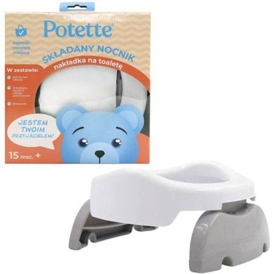 Potette Plus, nocnik dla dziecka i nakładka na toaletę, biało-szary