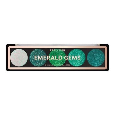 Profusion, Emerald Gems Eyeshadow Palette, paleta 5 cieni do powiek