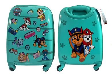 Psi Patrol, walizka podróżna na kółkach, duża, turkusowa