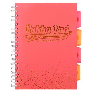 Pukka Pads, kołozeszyt, B5, Project Book Blush, koralowy, kratka