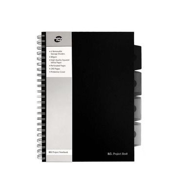 Pukka Pads, Project Book, Kołozeszyt, A5, czarny, kratka