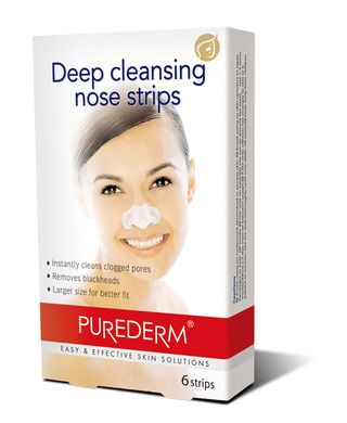 Purederm, Deep Cleansing Nose Strips, głęboko oczyszczające plastry na nos, 6 szt.