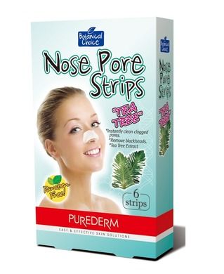 Purederm, Nose Pore Strips Tea Tree, oczyszczające plastry na nos, 6 szt.