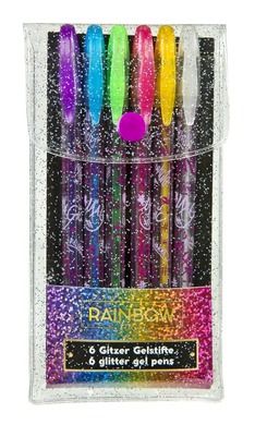 Rainbow High, długopisy żelowe, brokatowe, 6 kolorów