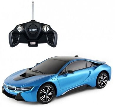 Rastar, BMW i8, samochód wyścigowy, pojazd zdalnie sterowany, niebieski, 1:18