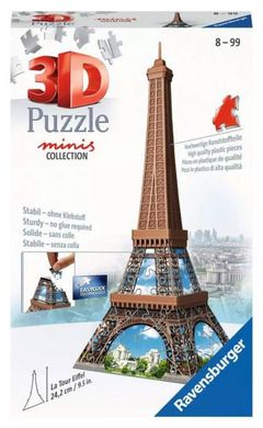 Ravensburger, 3D Mini Budynki Wieża Eifla, puzzle, 54 elementy
