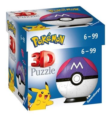 Ravensburger, Kula: Pokemon Master Ball, puzzle 3D, 54 elementy