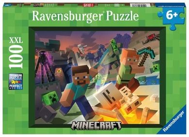 Ravensburger, Minecraft, puzzle dla dzieci 2D, 100 elementów