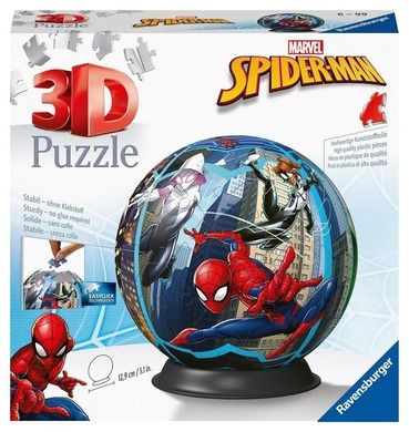 Ravensburger, Spider-Man, puzzle 3D, kula, 72 elementy