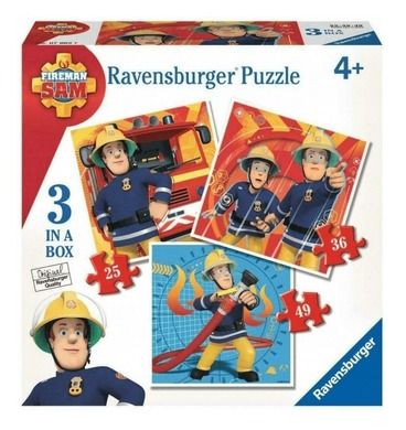 Ravensburger, Strażak Sam, puzzle 3w1, 110 elementów