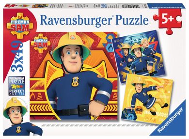 Ravensburger, Strażak sam, puzzle 3w1, 147 elementów