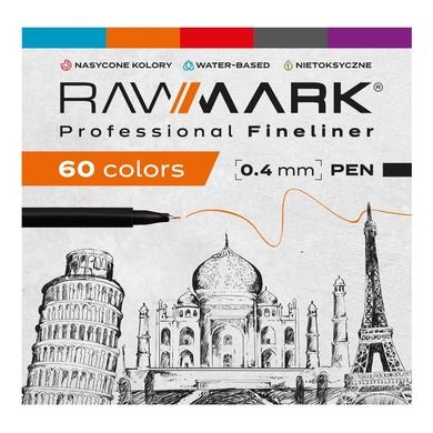 Rawmark, cienkopisy artystyczne, zestaw, 60 kolorów