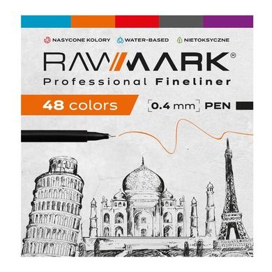 Rawmark, cienkopisy, zestaw, 48 kolorów