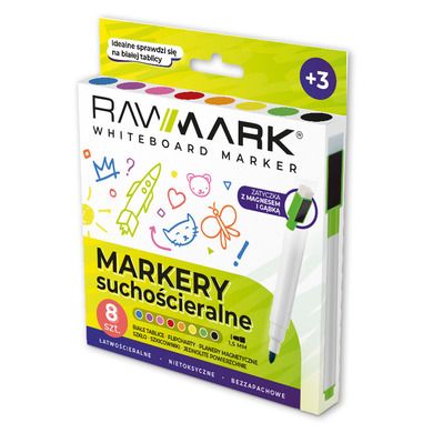 Rawmark, markery suchościeralne, 8 kolorów