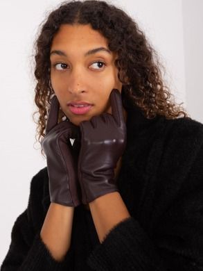 Rękawiczki damskie, brązowe, Italy Moda