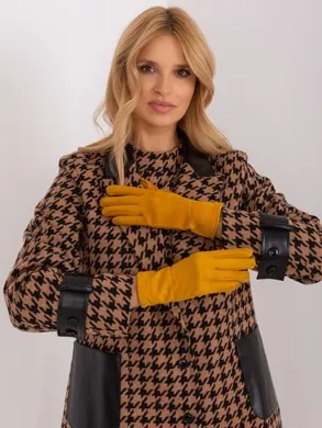 Rękawiczki damskie, żółte, Italy Moda