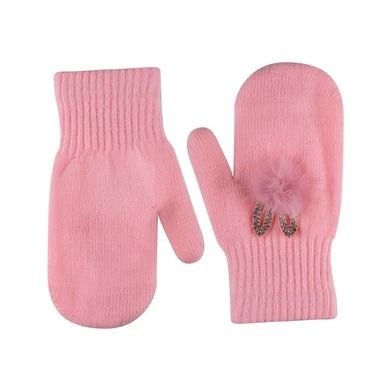 Rękawiczki dziewczęce, różowe, królik, Rak