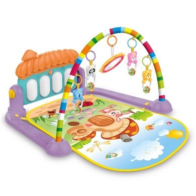 Ricokids, edukacyjna mata interaktywna XXL, z pianinkiem i zabawkami, fioletowa