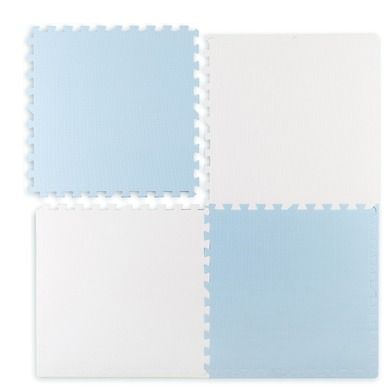 Ricokids, mata piankowa puzzle, biało-niebieska, 120-120 cm