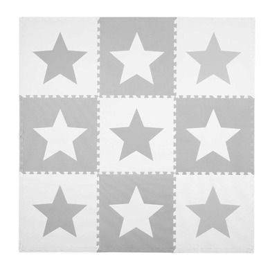 Ricokids, mata piankowa, puzzle, biało-szara w gwiazdki, 180-180 cm