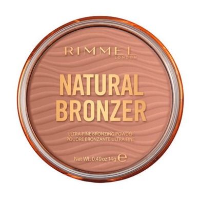 Rimmel, Natural Bronzer, bronzer do twarzy z rozświetlającymi drobinkami, 001 Sunlight, 14g