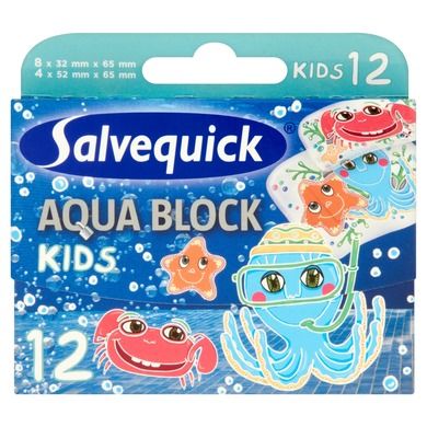 Salvequick, Aqua Block Kids, plastry, 12 szt.