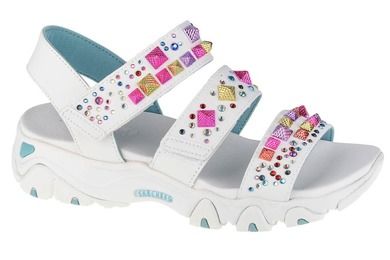 Sandały damskie, białe, Skechers D'Lites 2.0-Studded Wayz