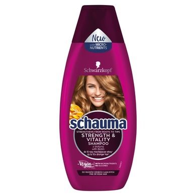 Schauma, Strength & Vitality, szampon do włosów cienkich i łamliwych, 400 ml