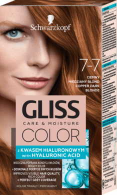 Schwarzkopf Gliss Color, krem koloryzujący nr 7-7 Ciemny Miedziany Blond