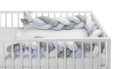 Sensillo, Gwiazdki, ochraniacz do łóżeczka, warkocz, niebieski, 210 cm