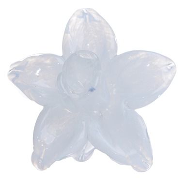 Serwetnik kwiatek biały, szklany, 9.5-10.5 cm