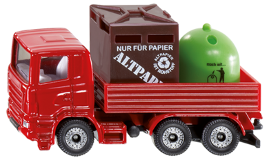 Siku, Ciężarówka z pojemnikami na odpady, model pojazdu, 0828