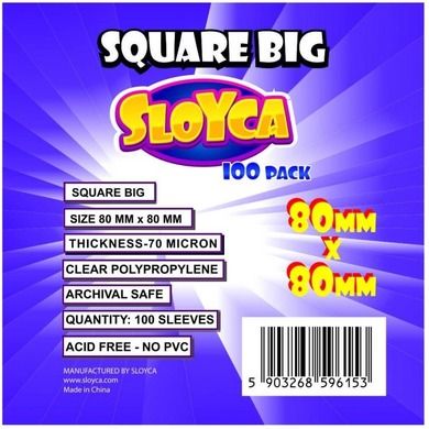 Sloyca, Square Big, koszulki na karty, 80-80 mm, 100 szt.