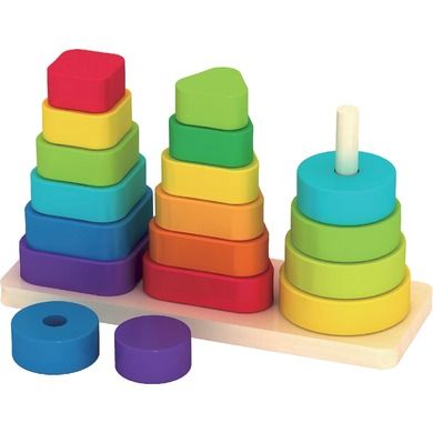 Smily Play, Tęczowe Piramidy, sorter, zabawka edukacyjna