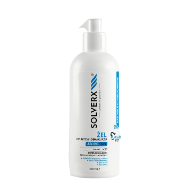 Solverx, Atopic Skin, żel do mycia i demakijażu twarzy, 200 ml