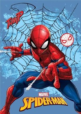 Spider-Man, koc z polaru, niebieski, 100-140 cm
