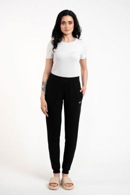 Spodnie dresowe damskie, plus size, czarne, Malmo, Italian Fashion