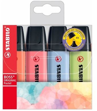 Stabilo, Boss Pastel, zakreślacze, 4 kolory