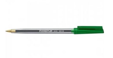 Staedtler, długopis trójkątny ze skuwką z klipsem, zielony, M