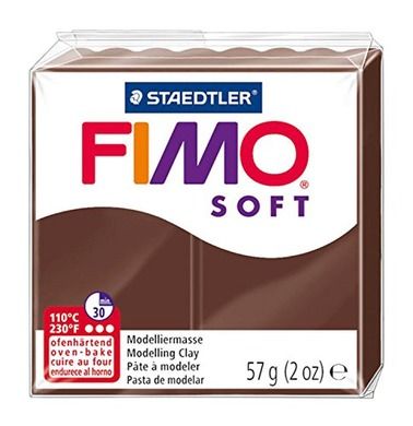 Fimo, masa termoutwardzalna, kostka soft, czekoladowy, 57g