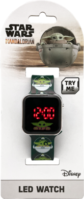 Star Wars, The Mandalorian, zegarek LED z kalendarzem