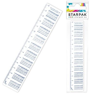 Starpak School, linijka plastikowa z tabliczką mnożenia, 15 cm