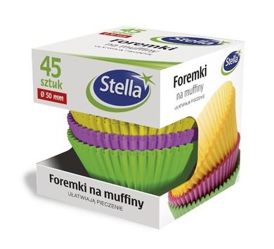 Stella, foremki na muffiny, kolorowe, średnica, 50 mm, 45 szt.