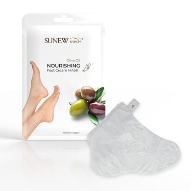 SunewMed+, Nourishing Foot Cream Mask, odmładzająca maska do stóp w formie skarpetek, Oliwa z Oliwek