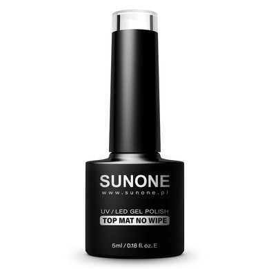 Sunone, UV/LED Gel Polish Top Mat No Wipe, matowy top hybrydowy do paznokci, 5 ml
