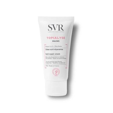 SVR, Topialyse Mains Nutri-Restorative Cream, nawilżająco-regenerujący krem do rąk, 50 ml
