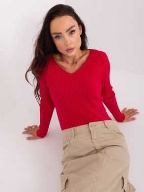 Sweter damski, czerwony, P-M