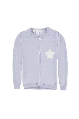 Sweter niemowlęcy, rozpinany, bawełna organiczna, niebieski, Bellybutton